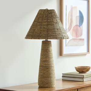 Proveedor de lámparas de mesa de paja de algas marinas, precio de mayoreo, lámpara de algas marinas tejida a mano de alta calidad - Product Image 2