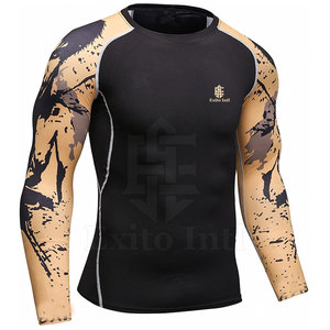 Rashguard MMA à manches longues, très demandé, couleur personnalisable, vêtement de compression respirant et à séchage rapide, idéal pour le fitness et les activités sportives. - Product Image 5
