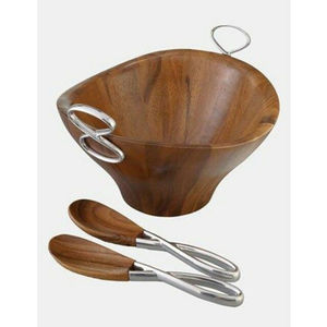 Ensemble de saladiers en teck écologiques faits à la main avec ustensiles de service – Vaisselle de cuisine et de table – Meilleure vente au meilleur prix - Product Image 6