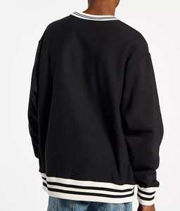 Custom Oversized Sweat Shirts <b>Men</b> Vintage Unisex <b>Men</b> Embroidered <b>Crewneck</b> Pullover <b>Sweatshirt</b> with Contrast Colo Rib <b>Sweatshirts</b> - Product Image 4