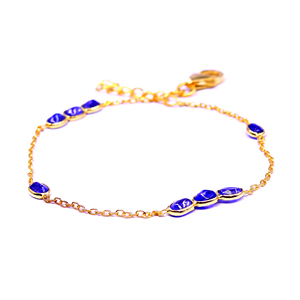 สร้อยข้อเท้าแบบปรับได้สำหรับสตรีอัญมณี Tanzanite ใส่ในงานแต่งงาน925เงินสเตอร์ลิงต่ำ - Product Image 4