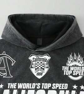 Sudadera con Capucha Vintage con Estampado Personalizado, Sudadera Informal de Manga Larga, Desgastada, Corta y Holgada para Unisex - Product Image 3