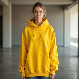 Drop Shoulder Hoodie Mujer Heavy Fabric 450 GSM Cotton Fleece Hoodie Ladies Wholesale Oversize Hoodie Mujer - Product Image 5