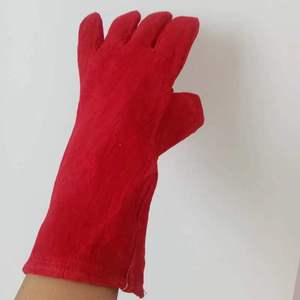 Guantes de soldadura de seguridad rojos Cuero protector 16 pulgadas - Product Image 6