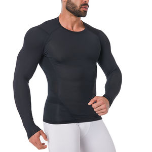 Camiseta Interior Negra de manga larga para hombre, camisas de poliéster de algodón de compresión térmica para hombre, camisetas para correr de capa Base para invierno - Product Image 4