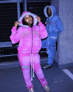 Ensemble de jogging vintage délavé personnalisé Survêtements à fermeture éclair Survêtement à capuche et pantalon de survêtement évasé à jambe droite Ensemble de 2 pièces délavé à l'acide - Product Image 3