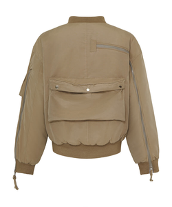 Chaqueta de vuelo de bombardero personalizada para hombre con cuello levantado, cierre de cremallera, diseño estampado, relleno de algodón para actividades al aire libre - Product Image 2