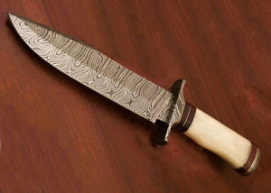 Cuchillo de Camping al aire libre de hoja fuerte de acero de Damasco de calidad superior para cazadores cuchillos Bowie con mango de hueso de camello - Product Image 3