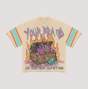 Logo personnalisé de haute qualité unisexe 100% coton T-shirts en coton lourd respirant sérigraphie T-shirts - Product Image 6