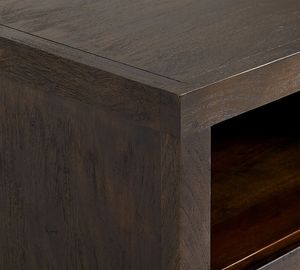 Table de chevet et armoire en bois de style moderne et transitoire, fabriquées à la main, avec 1 tiroir de rangement - Product Image 4