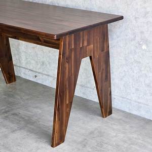 Acacia <b>Wood</b> <b>Dining</b> <b>Table</b> BA68195 120x70cm A-Shaped Legs Assembled and <b>Extendable</b> for Living Room Made From Oak" - Product Image 5