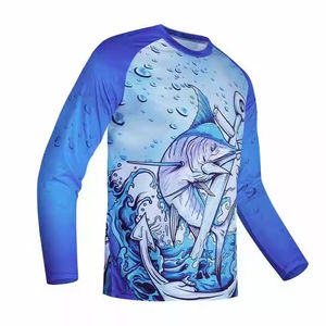 Camisa de Pesca para Hombre con Estampado por Sublimación Personalizado al por Mayor, Spandex/Poliéster, Secado Rápido, Antibacteriana, Transpirable, Talla Grande - Product Image 2