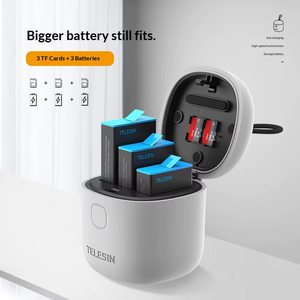 Logo/emballage personnalisés disponibles : Étui de charge de batterie tout-en-un pour <span class=keywords><strong>GoPro</strong></span> Hero 12/11/10/<span class=keywords><strong>9</strong></span>, boîte de rangement à charge rapide pour batterie - Product Image 3