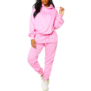 Ensemble de survêtement décontracté pour femmes, logo personnalisé, vêtements de sport, tenue deux pièces pour le quotidien et l'entraînement - Product Image 1