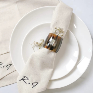 Servilleteros de Cuerno de Búfalo, Porta Servilletas Redondos para Hoteles de Lujo, Restaurantes y Mesas de Boda, Alta Calidad - Product Image 1