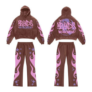 Conjuntos de Sudadera con Capucha y Pantalones Deportivos Personalizados para Hombre, Conjuntos Deportivos con Lavado Ácido Desgastado, Ropa de Moda - Product Image 3