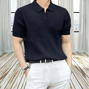 Polos de verano para hombre venta al por mayor de alta calidad de punto de manga corta Casual secado rápido polos de hombre con etiqueta privada - Product Image 3