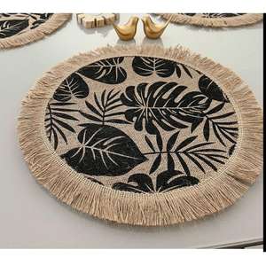 Hand Made Eco Friendly Jute Table Mat Export Selling <b>Christmas</b> Decorative Designer Table Mat <b>Placemat</b> Table Top Dinner Mat - Product Image 2