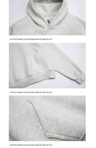 Coupe régulière 500GSM coton épais poids lourd éponge français pull à capuche personnalisé épaule tombante ourlet côtelé automne brodé - Product Image 4