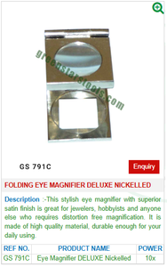Lupa de ojo plegable Deluxe niquelado GS 791C herramientas de joyería para herramientas de joyería - Product Image 2