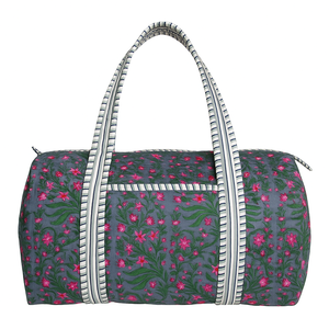 กระเป๋าดัฟเฟิลกีฬาสุดหรูทำด้วยมือลายควิลท์ผ้าคอตตอนความจุขนาดใหญ่ทนทานสำหรับเดินทาง - Product Image 1