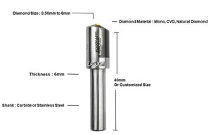 Eaglion CNC otomano tamaño especial 0,5mm 3mm herramientas de diamante equipo de herramientas de joyería para anillos de plata dorada brazaletes 6mm Tamaño de vástago - Product Image 3