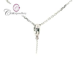 TRENDY 18K AU750 SOILD WHITE GOLD COLGANTE DE PERLA DE DIAMANTE NATURAL REAL - Product Image 3