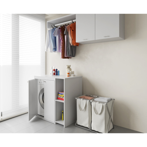Outdoor <b>Washing</b> <b>Machine</b> Hideaway <b>Cabinet</b> <b>with</b> <b>Doors</b> and Side Shelves - Product Image 3