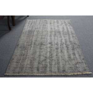 Tapis Turc Moderne Gris Vintage en Laine 3 x 6,2 pieds Grand Rectangulaire Motif Patchwork pour Couloir et Salle à Manger avec Support en Latex Écologique - Product Image 5