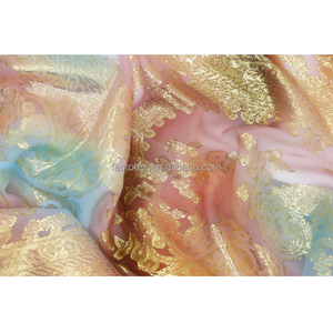 2024 mới nhất thiết kế tùy chỉnh khá tìm kiếm Dot voan mạ vàng lá in lụa chiffon - Product Image 3