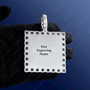 Breloque de fête style tendance pour homme Nouveau pendentif hip hop en or blanc 10kt étincelant entièrement glacé pendentifs fins en moissanite - Product Image 4