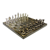 Jeu d'échecs de collection en laiton de qualité supérieure, jeu d'échecs en laiton, emballage en boîte, objet de décoration antique, cadeau