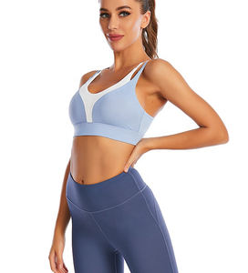 Vente en gros personnalisé Nouveau modèle Spandex de yoga Haut court à séchage rapide à la mode Active Plus Size High Impact Gather Sexy Women Sports Bras à vendre - Product Image 1