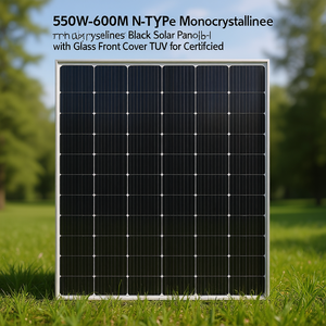 Panneau solaire monocristallin noir de type N 550W-600W avec couvercle avant en verre certifié TUV - Product Image 3