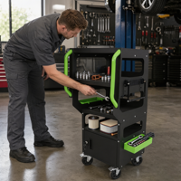 Chariot d'atelier mobile en acier, outils de diagnostic magnétiques, outils de réparation automobile, armoire verrouillable, roulettes robustes, capacité de charge de 150 kg