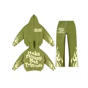 Survêtement OEM de style de rue vierge délavé à l'acide et délavé au soleil avec logo sur mesure pour hommes - Product Image 5