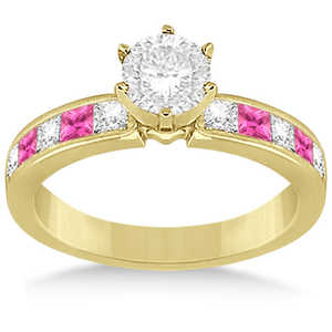 Conjunto de Joyería Fina de Oro Amarillo de 14k con Zafiro Rosa Talla Esmeralda y Diamante de 1.30ct - Product Image 2