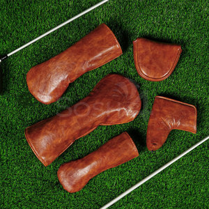 Premium PU Leather Custom Logo <b>Golf</b> Head Cover Waterproof Finish Soft Inner Lining Smooth Texture Customizable Colors Sizes OEM - Product Image 4