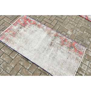 Alfombra Turca, Alfombra Pequeña de 2.6x4.9 pies, Alfombra con Borde Rojo - Product Image 4