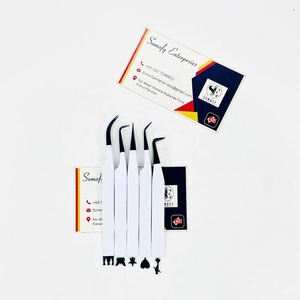 Pinzas de Acero Inoxidable para Extensiones de Pestañas Somofy Enterprises, Profesionales, de Alta Calidad, Estilos Únicos, Puntas Negras, Blancas - Product Image 1