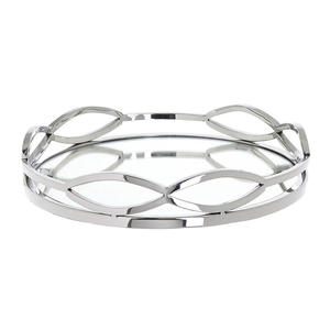 Plateau miroir rond en métal et à base de miroir plateau rond pour la décoration de la maison et accessoires de maquillage plateau utilisable - Product Image 4