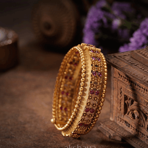 Newly Weds Brass Bangles for Women Traditional Indian Wedding <b>Jewelry</b> <b>Handmade</b> Gold Plated Accessories for Brides - Product Image 4