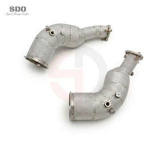 Downpipe haute performance SDO pour Audi RS6 RS7 C8 compatible avec 4.0T Twin Turbo, version racing en acier inoxydable SS304 premium. - Product Image 2