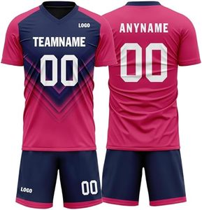 Último diseño Retro transpirable 100% poliéster fútbol Jersey conjuntos logotipo personalizado barato al por mayor fútbol adulto desgaste uniformes - Product Image 1