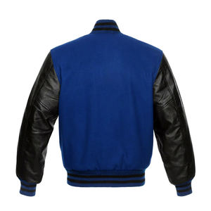 Veste bomber universitaire bleu roi Veste universitaire avec manches en cuir Veste universitaire en cuir personnalisée pour hommes - Product Image 3