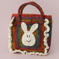 Bolso de Mano para Mujer, Otoño Invierno, Hecho a Mano con Hilo, Mochila de Ganchillo, Tejido de Lana, Maillard, Bolso Cruzado de Doble Asa
