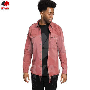 Nouvelle arrivée Veste en toile denim élégante pour hommes avec col montant Matériau de haute qualité respirant Logo personnalisé prix - Product Image 3