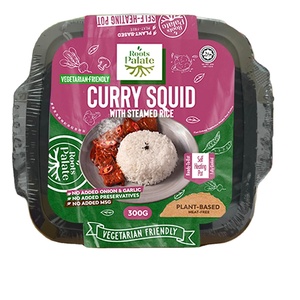 Roots Palate Curry Squid With Steamed Rice 300G Plant-Based Self <b>Heating</b> Pot Vegetarian Friendly - Product Image 6