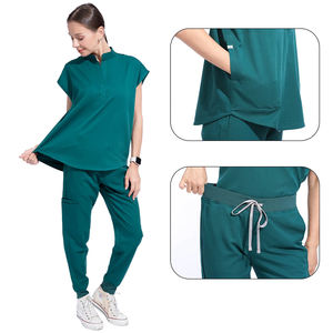 Uniforme Médico Cómodo y Elástico para Enfermeras y Doctores, Cuello Alto, Tejido de Punto, Pantalones Jogger, Trajes Médicos para Mujer - Product Image 3