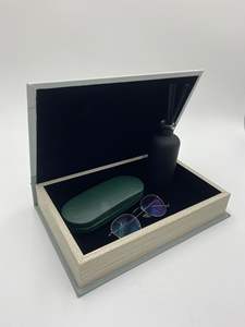 Venta al por mayor de lujo para Decoración de mesa moderna caja de libros de moda personalizable Tapa dura hecha a mano regalos con forma de flor de madera alta - Product Image 3